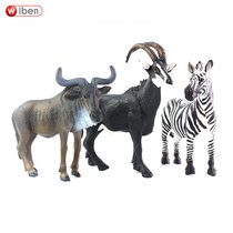 Safari zebra toy Antelope simulation wildebeest animal model Solid plastic childrens boy toy