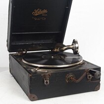 Nostalgic retro antique British old - fashioned suitcase type 22 hand rock phonograph black film label hair strip power 78 turn