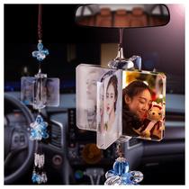 Photo customized crystal car pendant decoration rearview mirror pendant family photo car interior jewelry custom gift