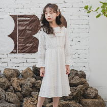 Super fairy girl dress foreign style middle child autumn dress 2021 new dress lace dress children French princess dress