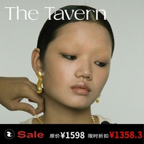 TheTavern LELALES niche designer bump line shape curved gold silver earrings