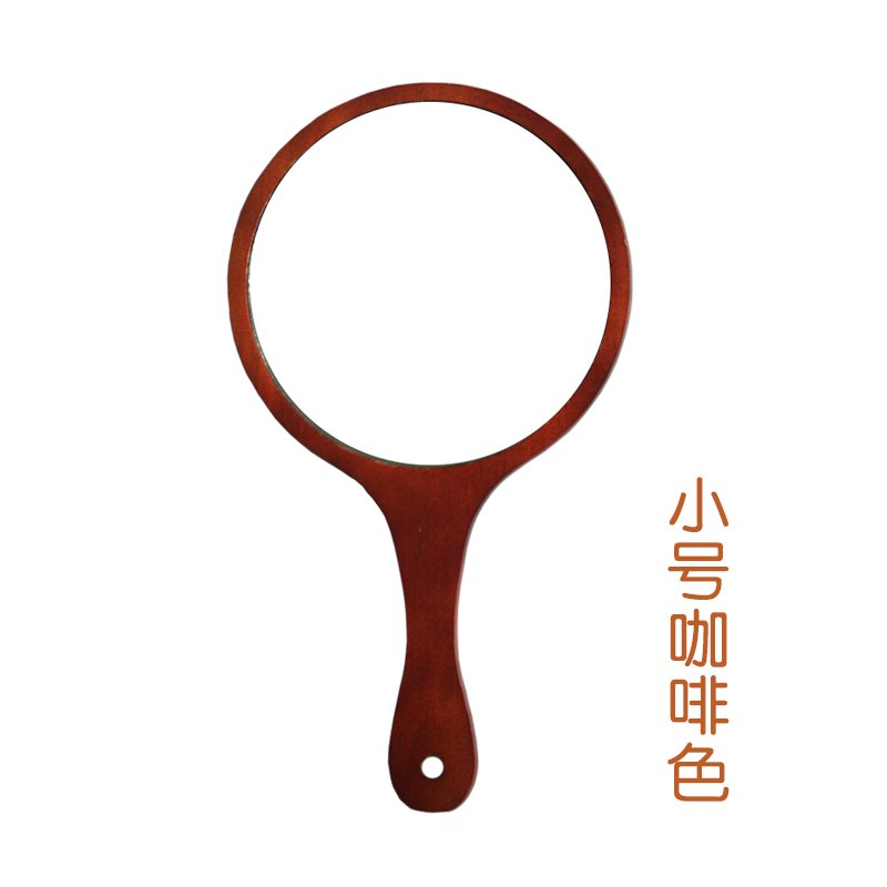 HD handle makeup mirror hand-held beauty salon tattoo embroidery retro portable wooden handle mirror portable small mirror