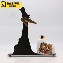 Modern new Chinese style creative home living room TV cabinet Entrance decoration Model room study wine cabinet Soft decoration