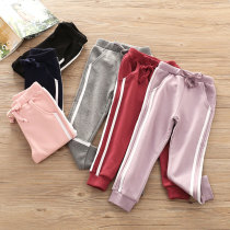 Tongyuanfang girls casual pants spring and autumn sports pants high waist girl cotton pants children loose cotton trousers