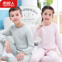 Antarctic childrens clothing Childrens thermal underwear set three-layer padded boys and girls middle and large children thick autumn clothes autumn pants