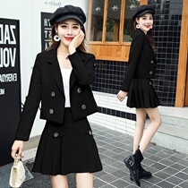 2021 autumn dress temperament fashion spring and autumn light cooked wind Royal sister suit jacket with skirt two-piece suit