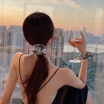 Metropolitan Beauty ~ Full Drill Crystal Large Intestine Hair Ring 2021 New Headwear Head Rope Summer Balls Hair Rope Woman