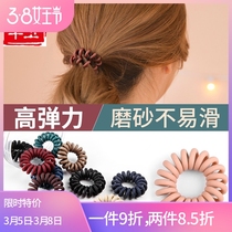 Cute small line Hairband female hair no trace small head rope plastic spiral hair accessories rubber band