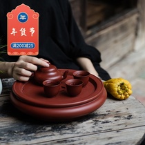 Huang Jia Rong hand-held tea tray pure hand-held tea tea table purple sand hand-drawn pot Chaozhou Zhumud tea boat