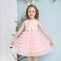Impression childhood girl dress 2021 new spring and summer childrens puffy yarn girl super foreign cake princess skirt