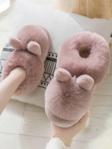 Cotton slippers female winter bag with home thick non-slip Moon shoes plush cute thick winter warm slippers home