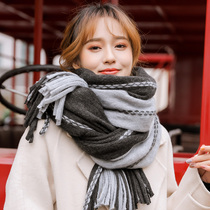 Korean version 100 hitch knit wool line Soft girl scarf Womens autumn Winter thickened with warm and long style streaming Su student Girl Scarf