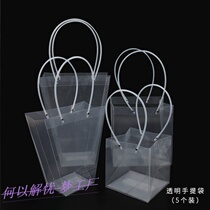 Teacher Festival Gifts Flowers Carry Bags Trapezoidal Transparent Flowers Handbag Waterproof OPP Plastic Square Bouquet Bags
