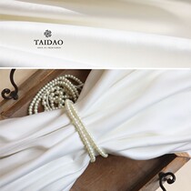 Taiwan imported 4810 wedding satin cos fabric dress Matt thick satin anti-static clothing fabric Ivory White