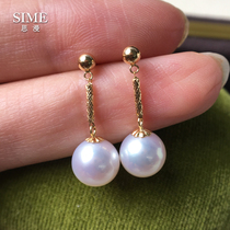 Sime Siman 18K gold freshwater pearl earrings fashion smart freshwater pearl stud earrings female