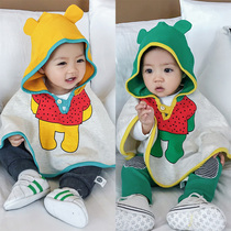 Cape Hood Woman Spring Autumn Baby Outside Windproof Cloak Spring Wind Screens Baby Spring Clothing Male Windproof by a small jacket