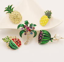 Fruit Brooch Personality 100 Hitch Shirt Sweater Coat Big Coat Buttoned Needle Creative Lining Fresh Do Nt Stitch Accessories Elegant Chest Flowers