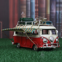 Iron Art Car Bus Model Childrens Festival Gifts Sheet Iron Retro Swing Piece Coffee Shop Bar Restaurant Nostalgia