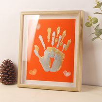 diy couple handprint photo frame by palm printing oil painting hundred days souvenir handmade commemorative gift ink pad