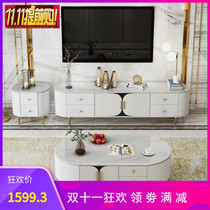 Living room Nordic round light luxury cabinet large combination modern simple marble cabinet tea several groups of Dali home