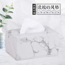 Tissue box leather paper box creative home living room coffee table desktop napkin paper box simple toilet paper storage box