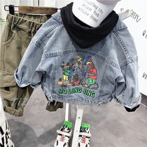 Korean boys denim jacket spring and autumn 2022 new style childrens denim jacket for small and medium-sized children