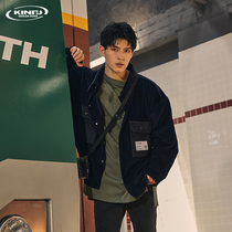 KDZ thick corduroy shirt jacket men 2021 autumn winter tide ins harbor wind loose Korean trend tooling jacket