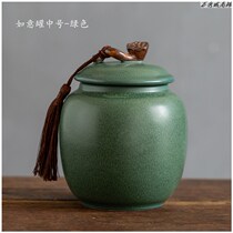 Tea cans Ceramic sealed cans Tea bulk storage large one catty moisture-proof large capacity green tea tea cans
