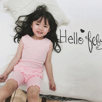 New summer Cotton Wood Earring Girl vest childrens clothing pit elastic comfortable breathable soft papamama