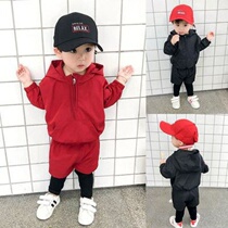 Children suit boy Spring and autumn female baby Yangqi Han version Sport Thickened Acrobaic Clothing Handsome kid Trendy Two sets