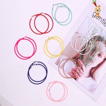Color earrings Candy color temperament simple ear ring female personality drop earrings fashion European and American style exaggerated color large earrings