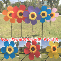 Windmill decoration outdoor rotating kindergarten scenic area courtyard European waterproof Net red plastic windmill wholesale