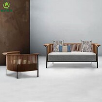 Outdoor Furniture Rattan Table And Chairs Soft Clothing Designer Hotel Balcony Patio House New Chinese Round Rattan Table And Chairs Combination