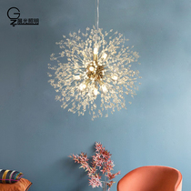 Postmodern light luxury dandelion bedroom chandelier Nordic room lamp Net red restaurant dining room Crystal Firefly lamp