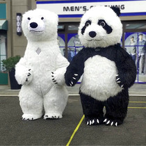 Douyin with inflatable giant panda cartoon doll costume polar bear long hair real person promotion large event doll