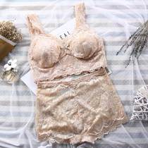 No trace non-steel ring large size bra underwear set thin Collection collection of sub-milk underwear beauty back sports lace bra