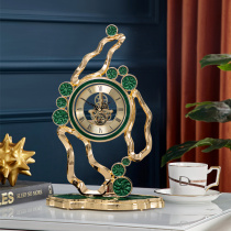 Light and luxurious enamel Enamel Seat Bell Eurostyle Mechanical Gear Bench Bell Household Living Room Table Swing Piece Personality Creative Sitting Clock