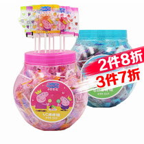 Yizhi Piggy Page Milk VC lollipop 520g about 80 spring outing candy children fruit flavored lollipop