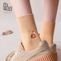Begging dispensers Sox Childrens fall thin sun Cute Cartoon Kitty Hot Stamping Short Socks Korean version All cotton Ins midseason socks