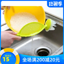 Japan inomata multi-function non-stick washing rice amoy with baffle rice plate leak-proof rice washing rice sieve mixing rod