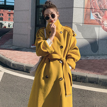 Sandro Tonali double-sided coat womens long autumn and winter new British temperament over-the-knee wool coat