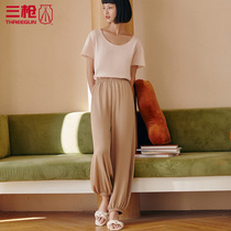 Three gun casual pants women loose comfortable elastic pants thin home pants spring summer fashion youth pants 60976