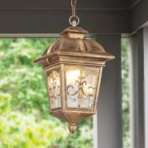 European outdoor chandelier Villa retro garden courtyard pavilion terrace porch balcony outdoor waterproof chain lamp