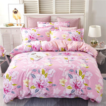 Quality 100% pure cotton kit minimalist thin section full cotton cute cartoon diagonal tattooed four pieces cover bed bedding