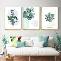 Yinghao 2021 new decorative painting green plant hipster hanging painting Nordic living room sofa background wall painting triple mural