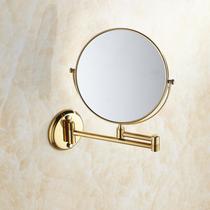 Antique full copper folding beauty mirror 8 inch European-style bathroom makeup mirror gold rose gold wall-mounted telescopic mirror