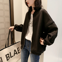 Baseball jacket womens spring and autumn European station 2021 new European ins tide Korean version loose short casual jacket