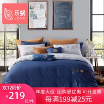 Le snail home textile lovo cotton childrens four-piece cotton animation boy cartoon dream flight