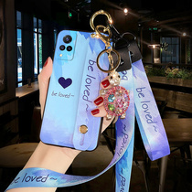 Watercolor vivos9 Mobile Phone Shell Womens Net Red Liquid Silicone Soft Tide Card 2021 Official Anti-Fall s9 Personality Creativity New All-Bag Lens 5g Version Wave Wristband Cute Couple China Wind New