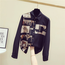 South Korean black shirt woman long sleeve 2021 spring autumn new Korean version easy retro port to taste snow-spinning blouses
